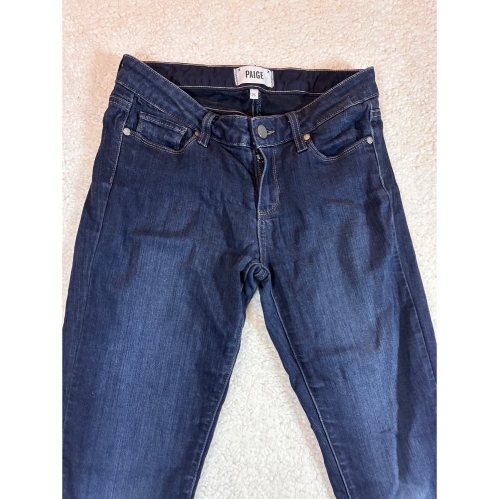Paige Jeans Women 26 Blue Skyline Skinny Leg Dark Wash 332-103018 - Picture 15 of 16